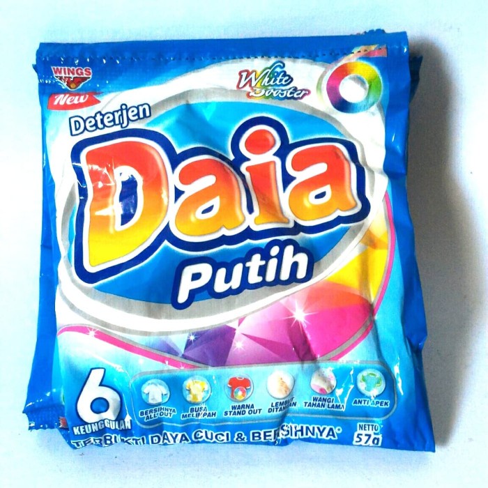 DAIA DETERJEN BUBUK DAIA PK AROMA PUTIH 1 RENCENG ISI 6 SACHET DAIA