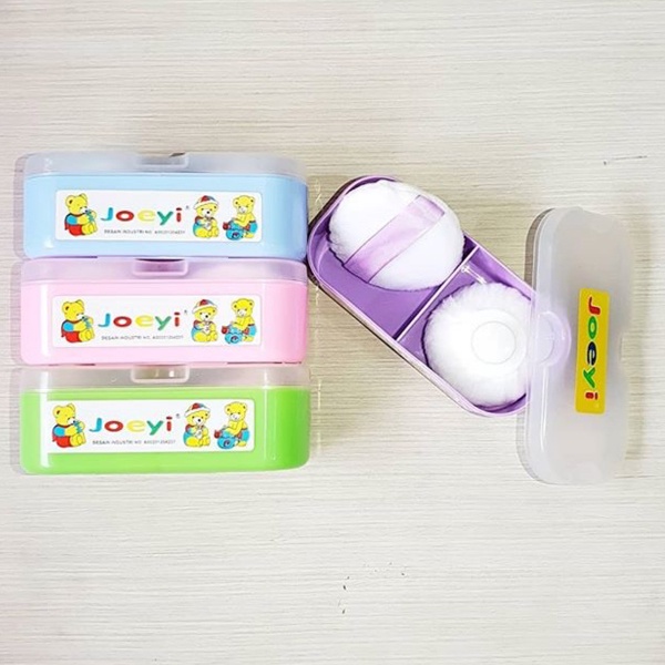 Tempat Bedak Bayi Joeyi 2in1 Double Puff Anti Pecah