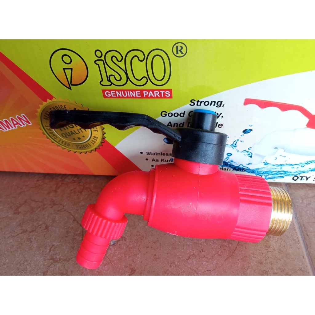 Kran Jumbo drat Kuningan asli merk. Isco / Kran Air Gendut / kran amico Isco