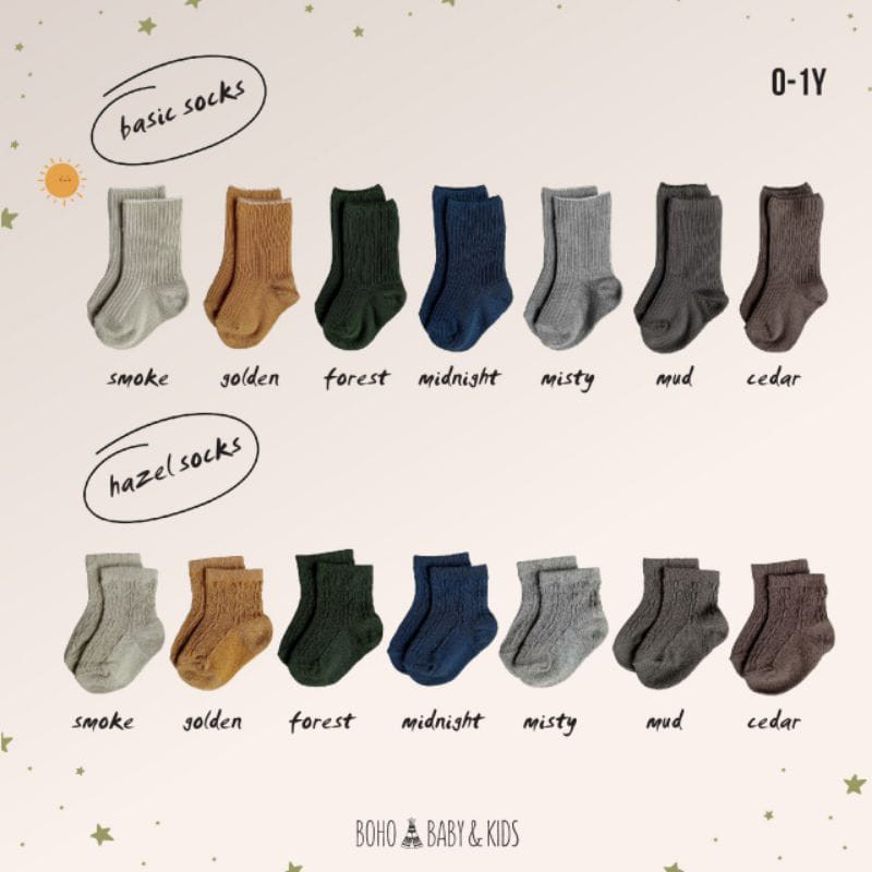 BohoBaby HAZEL SOCKS / BohoPanna Sock Boho Kaos kaki Bayi Anak Polos