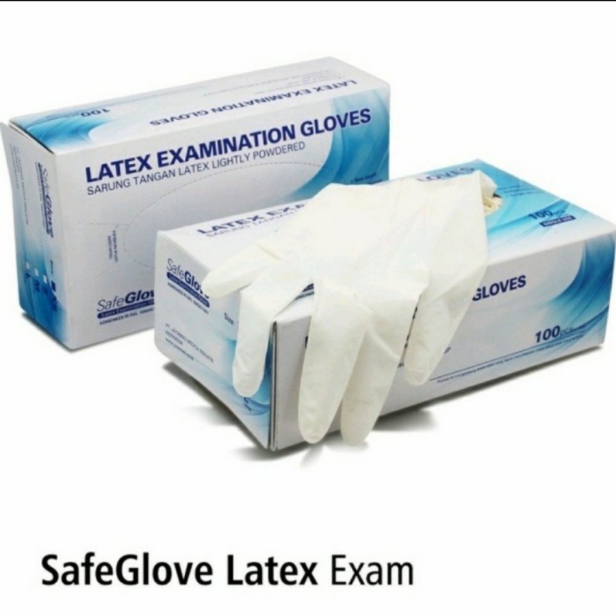 Glove latex sarung tangan latex handscoon latex safeglove powder