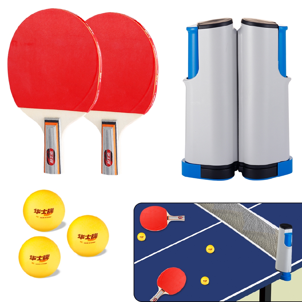 Set Permainan Tenis Meja Yang Dapat Ditarik Dengan Net 2 Paddles Dan 3 Balls Yang Dapat Diperluas