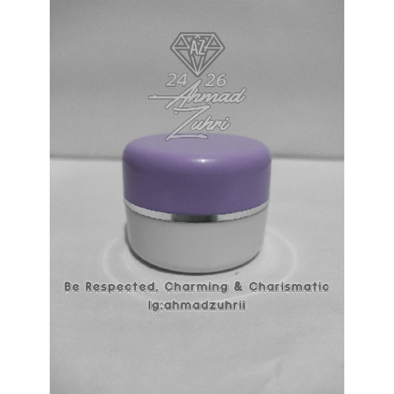 Pot Cream 10 gram - 12 5 gram Ungu Putih PP List Silver - Pot Krim 10gr - 12 5gr Ungu Putih PP