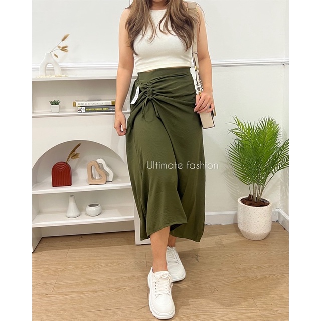 Rok Serut Tamara Casual Korean Look Crinkle Premium Skirt Kekinian Terbaru