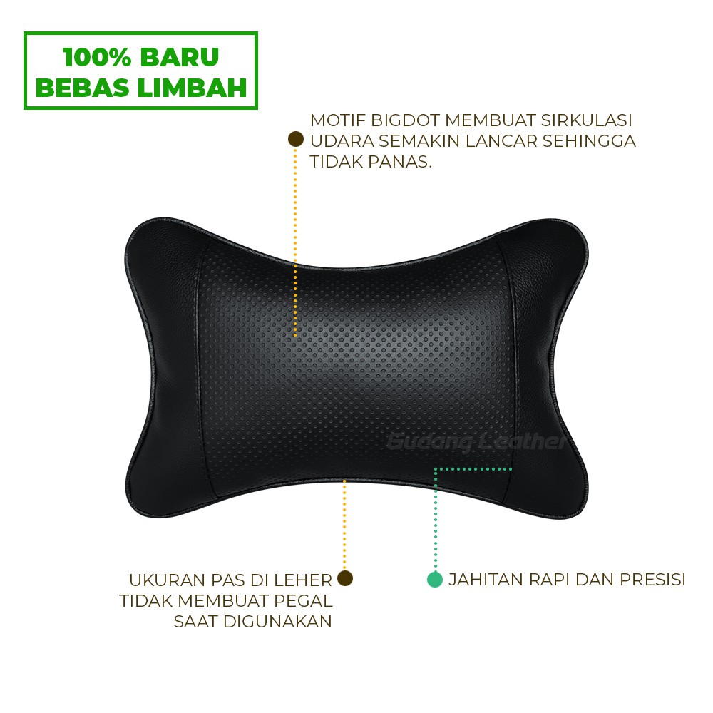 [COD] Bantal mobil kulit sintetis headrest mobil