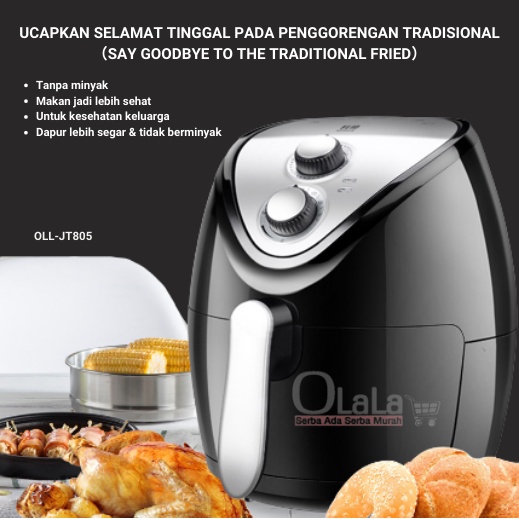 Air Fryer 2Liter Mesin Penggoreng Tanpa Minyak OLL-JT805-2L