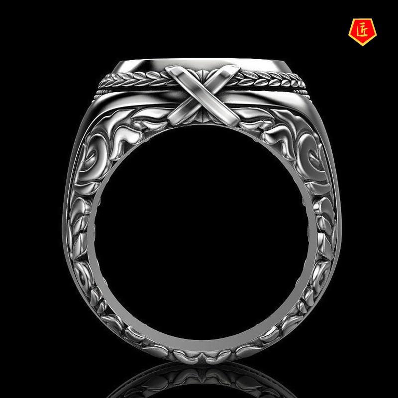 [Ready Stock]Creative Heavy Metal Design Ring Punk Retro Silver