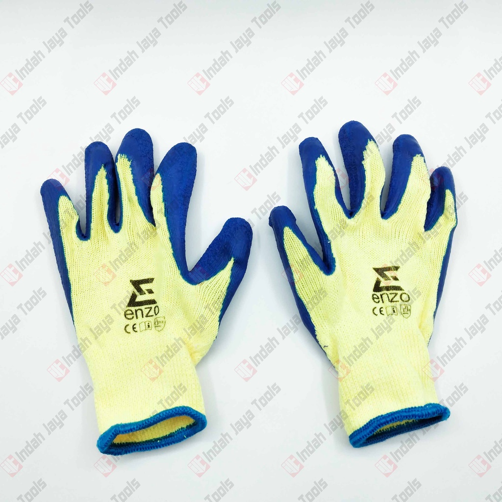 ENZO Sarung Tangan Karet LATEX KOMBINASI Katun Heavy Duty Anti Slip