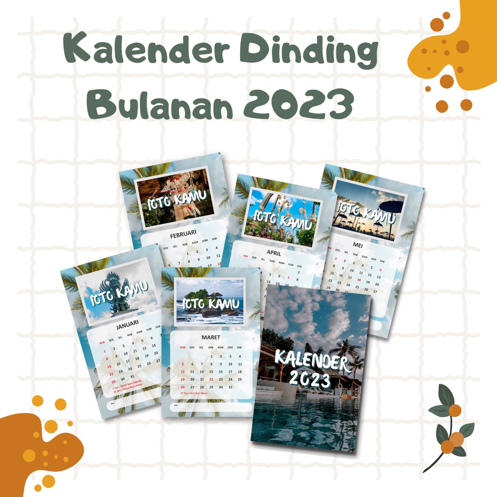 

[Bulanan] Kalender 2023 Kalender Dinding 2023 Spiral Kalender Klem Custom Aesthetic KPOP Anime