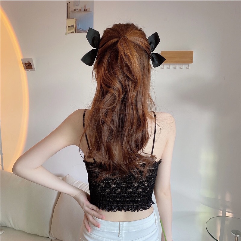 Nicebra Bra BH Tanktop Crop Korean Lace Vintage Wanita Motif Bunga Retro Gaya Korea 1107