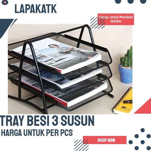 

[KODE G8ZQM] Rak besi / dokumen Kertas besi 3 susun / Tray besi 3 susun