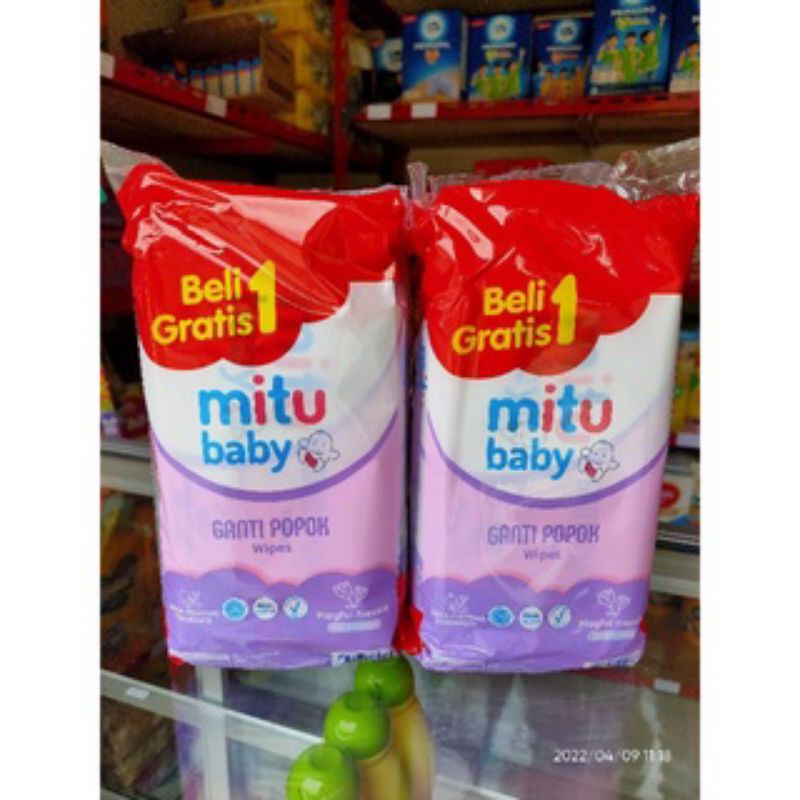 ORIGINAL MITU BABY WIPES GANTI POPOK 50 SHEETS X 2 PLAYFUL FRESSIA TISU BASAH BAYI