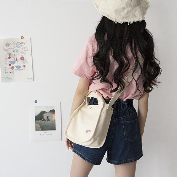 MONO - Mini Korean Canvas Sling Bag / Tas Selempang Wanita