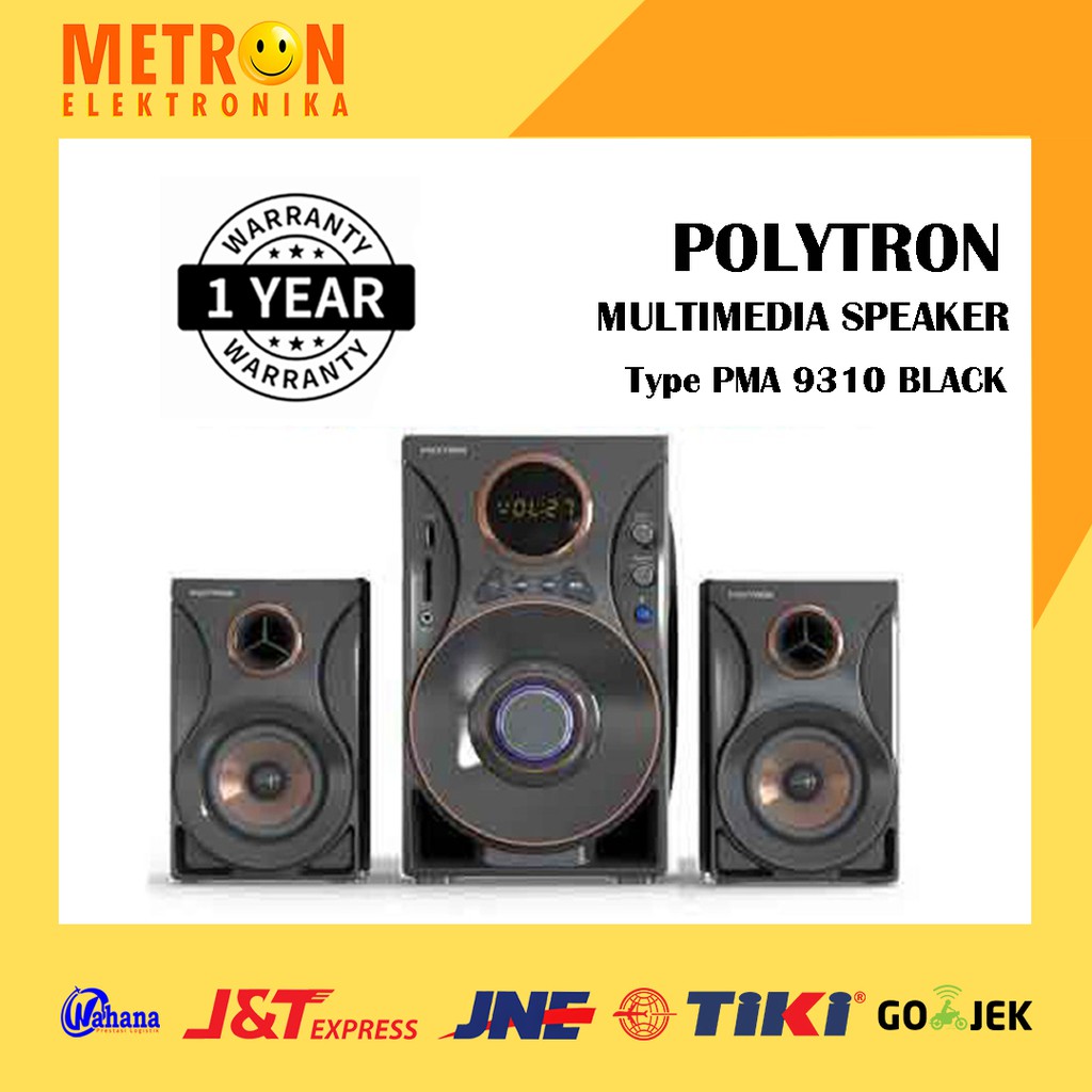 POLYTRON PMA 9310 BLACK HITAM / MULTIMEDIA SPEAKER + USB + BLUETOOTH / PMA9310BA