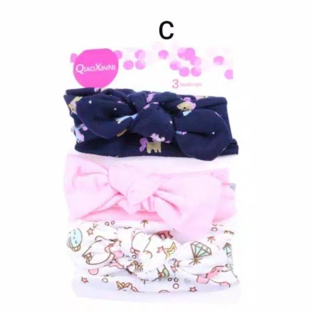 Bandana Set Bayi Isi 3 / Headband Bayi Newborn / Bando Bayi Baru Lahir