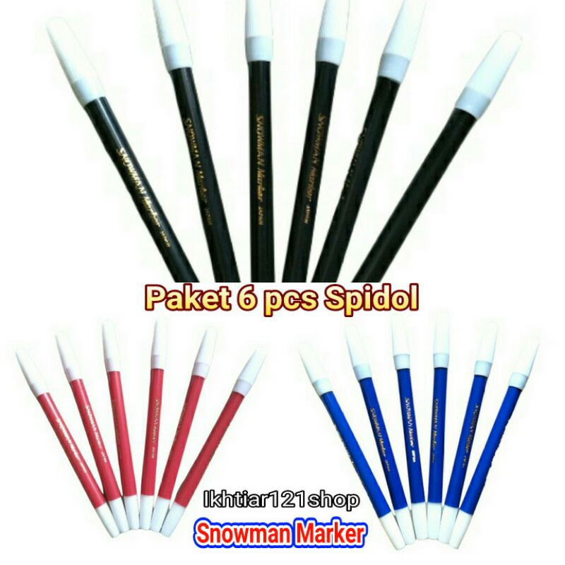 

Paket 6 Pcs Spidol Warna Kecil Snowman Marker