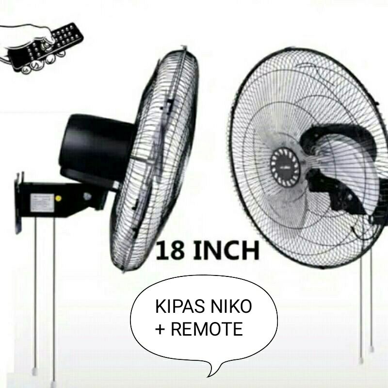 Kipas angin dinding Remot NIKO 1801R/Wall fan Remote Niko 18 inch