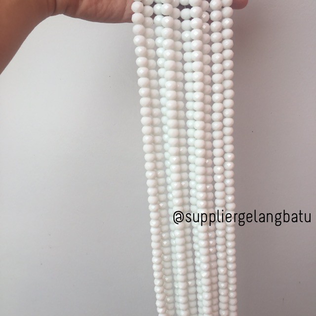 Crystal Ceko Doff 10mm PUTIH SUSU beads manik donat rondelle grosir bapao bahan kerajinan perhiasan