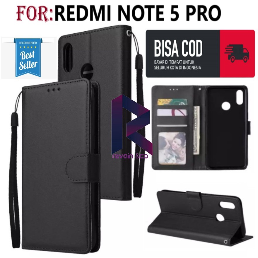 FLIP COVER XIAOMI REDMI NOTE 5 PRO FLIP WALLET LEATHER KULIT PREMIUM SARUNG BUKA TUTUP KESING HP FLIP CASE XIAOMI REDMI NOTE 5 PRO