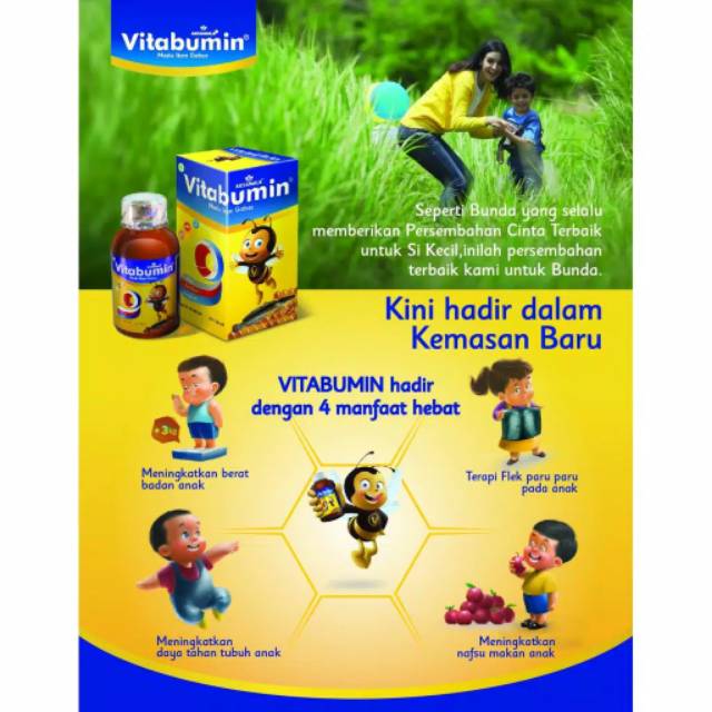 Vitabumin Madu Albumin 130 ml - Madu Penambah Nafsu makan anak