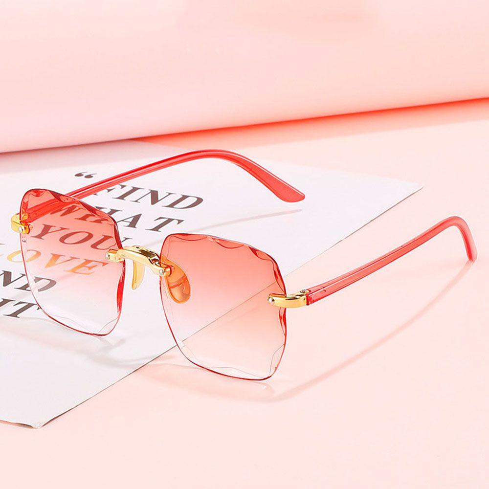[Elegan] Kacamata Hitam Persegi Trendy Keren Perempuan Pria Frameless Eyewear Women Glasses