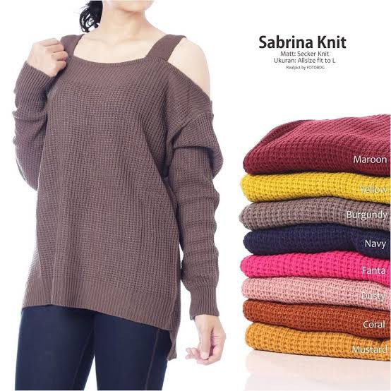 Sabrina top knite - PROMO CUCI GUDANG / Jual atasan rajut murah / Obral baju wanita