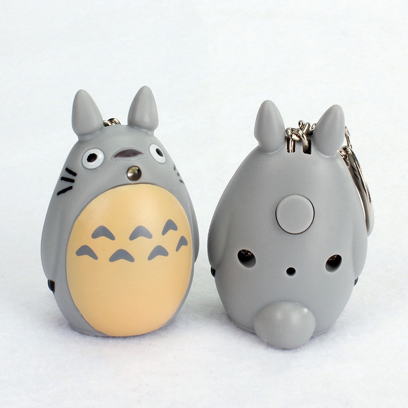 1pc Gantungan Kunci Action Figure Anime Spirited Away Totoro Dengan Lampu LED + Suara