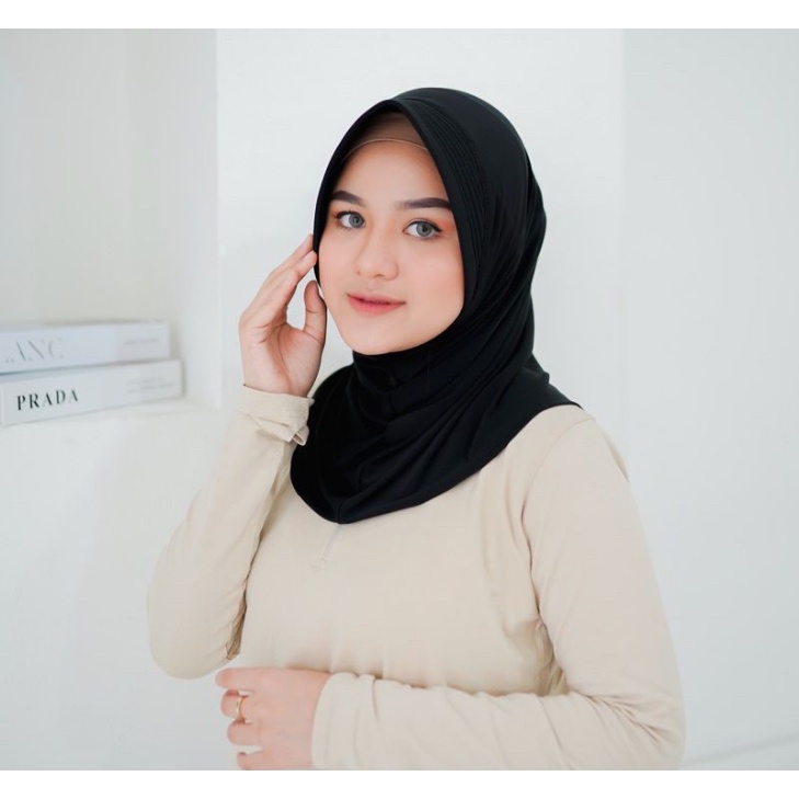 HIJAB SPORT /JILBAB SPORT BERKUALITAS HARGA TERJANGKAU / HIJAB INSTANT SPORT HIGH QUALITY | HIJAB INSTANT SPORT | HIJAB VOLLY HIGHG QUALITY-HITAM