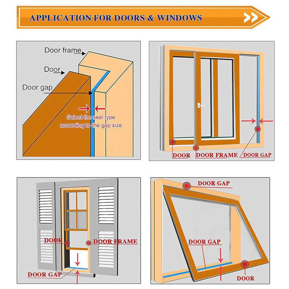 Wonder5/10m Seal Strip Perekat Diri Anti Tabrak Rubber Serut Excluder