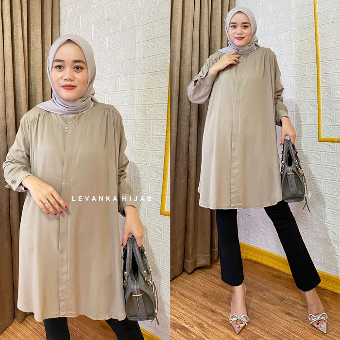 Baju Atasan Tunik Katun Rayon Twill / Freya Tunik