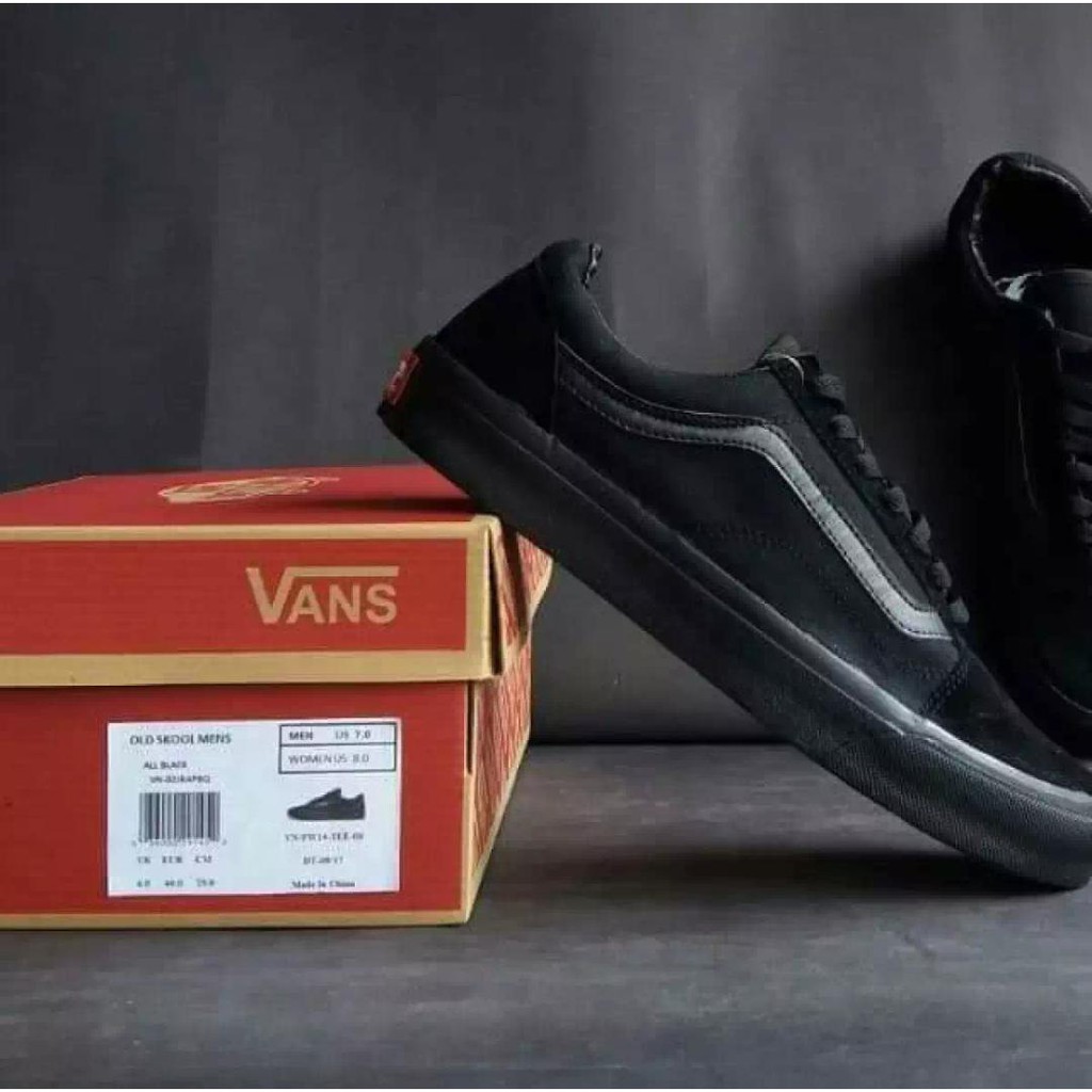 SEPATU VANS CALIFORNIA AUTHENTIC FULL BLACK HITAM POLOS