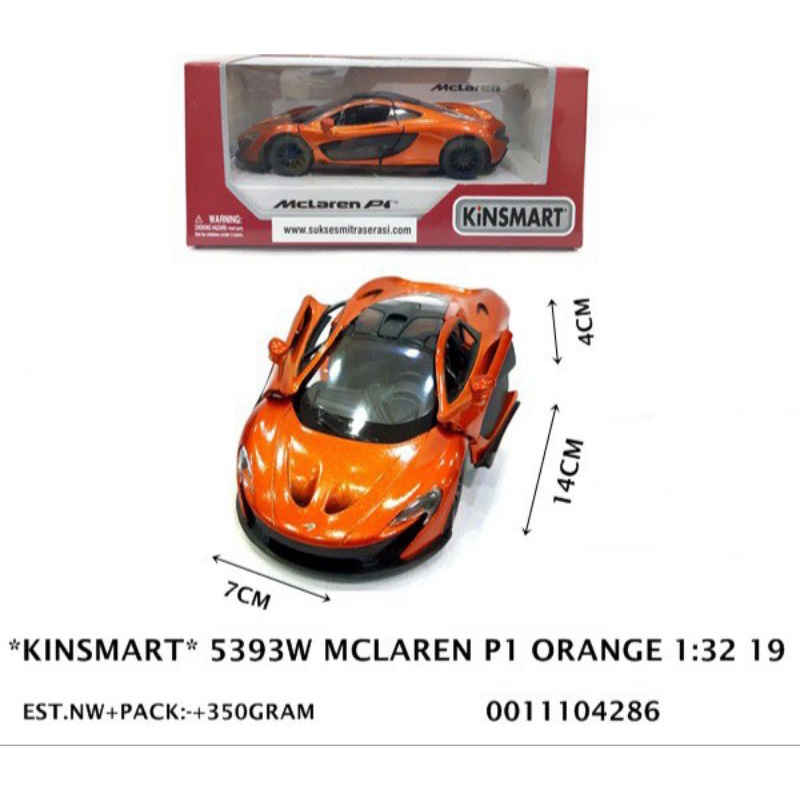 Diecast Miniatur Mobil MCLAREN P1 ORANGE 1-32 19