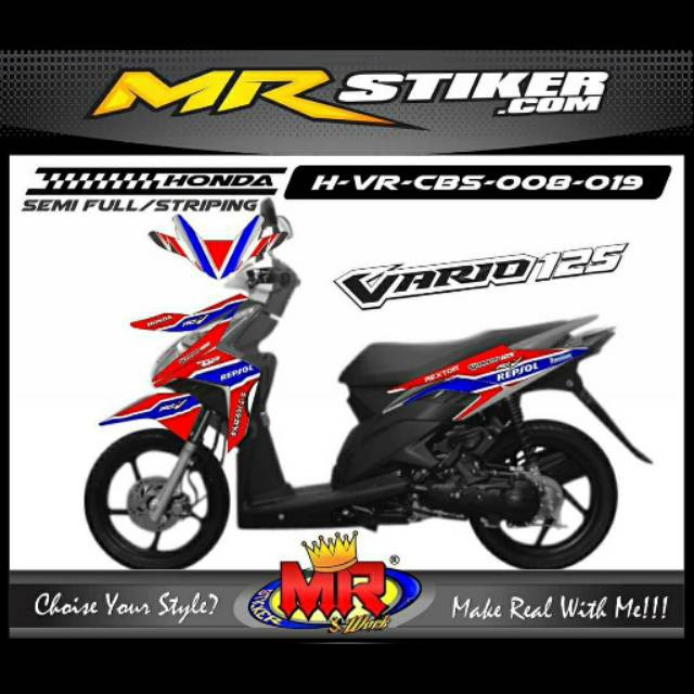 Decal Premium Vario 125 Cbs old lama merah Stiker Sticker teristimewa 04 spec A