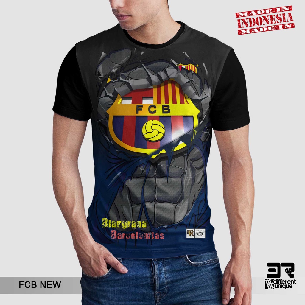 [ COD ] KAOS PRINTING GAMBAR TEAM SEPAKBOLA BARCELONA FC NEW - BAJU SEPAK BOLA  BARCA DISTRO ORIGINA