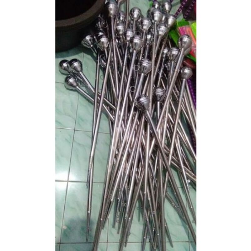 tongkat mayoret stainless SD drumband stik konduktor marching band pipa stenlis