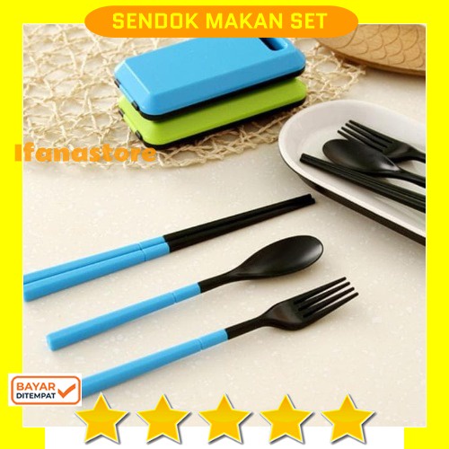 Sendok Set Travel / Sendok Lipat Set / Alat Makan Camping Sendok Garpu Sumpit Lipat / Alat Makan Lipat Portable