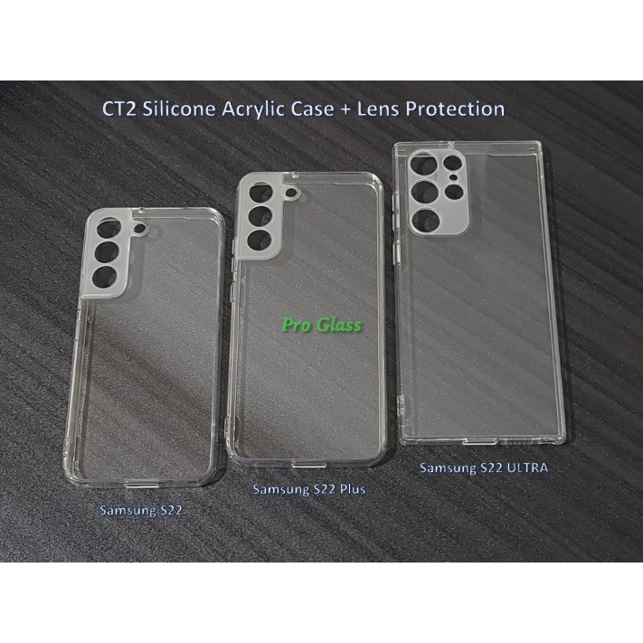 CT2 Samsung S21 / S21 PLUS / S21 ULTRA / S22 / S22 PLUS / S22 ULTRA Silicone Acrylic Case Lens Protection