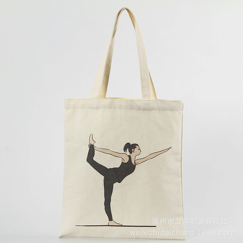 Tas canvas motif yoga / Tas belanja wanita / Tas belanja kain