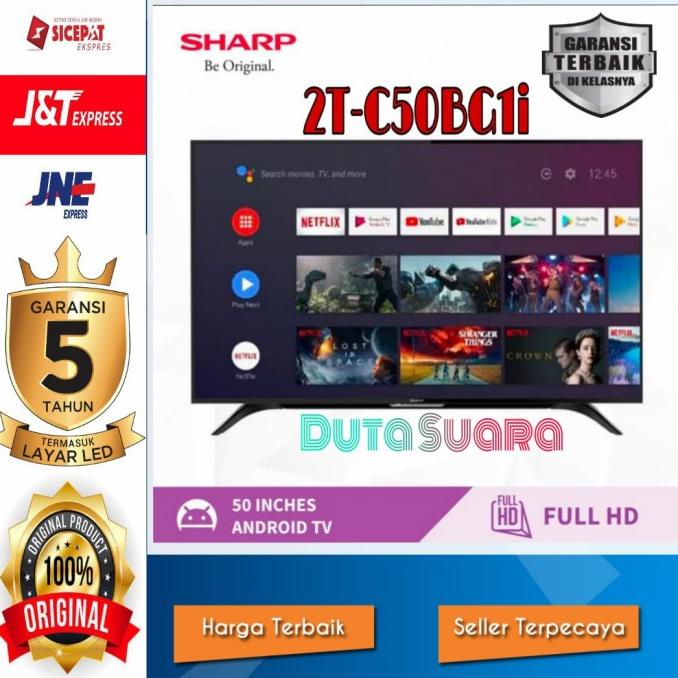 LED TV SHARP AQUOS 50 inch 2T-C50BG1i ANDROID SMART TV Full HD Termurah