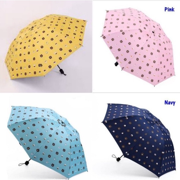 Payung Lipat Bear Anti UV Payung Dewasa Payung Lipat Kuat Dan Tebal Payung Lipat Motif Bear