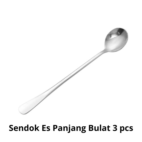 [BISA COD] PROMO Sendok Es Panjang Stainless Tebal Sendok Dessert Sendok Bulat Sendok Oval Sendok Panjang Sendok Korea Sendok Hotel Kekinian Murah