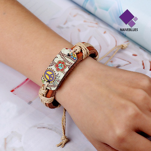 Gelang Bangle Charm Simbol Peace Infinity Gaya Punk Vintage Untuk Pria Dan Wanita