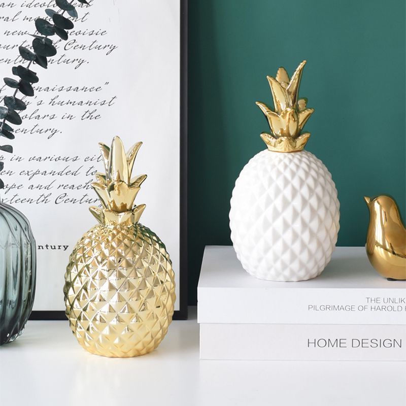 Dekorasi Desain Nanas Warna Emas Pajangan Nanas Tempat Pajangan Nanas Untuk Meja Dekor - Pineapple Ornament