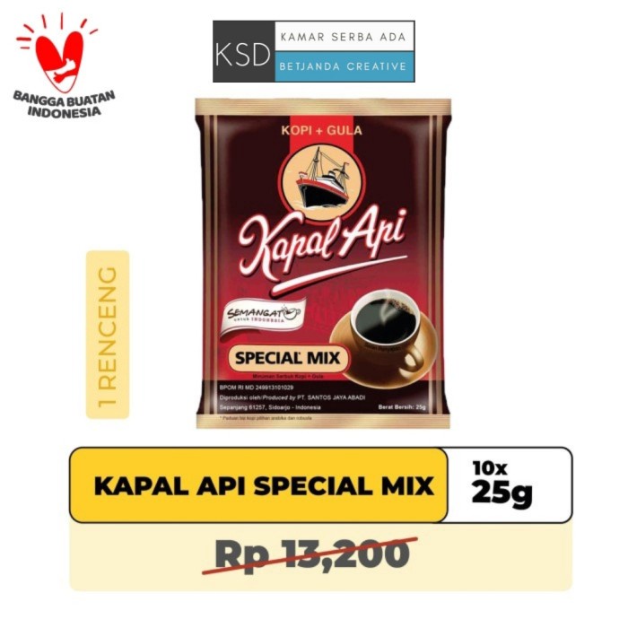 

vf2011vf Kopi Kapal Api Special Mix 1 Renceng / 10 Sachet Ds20X11