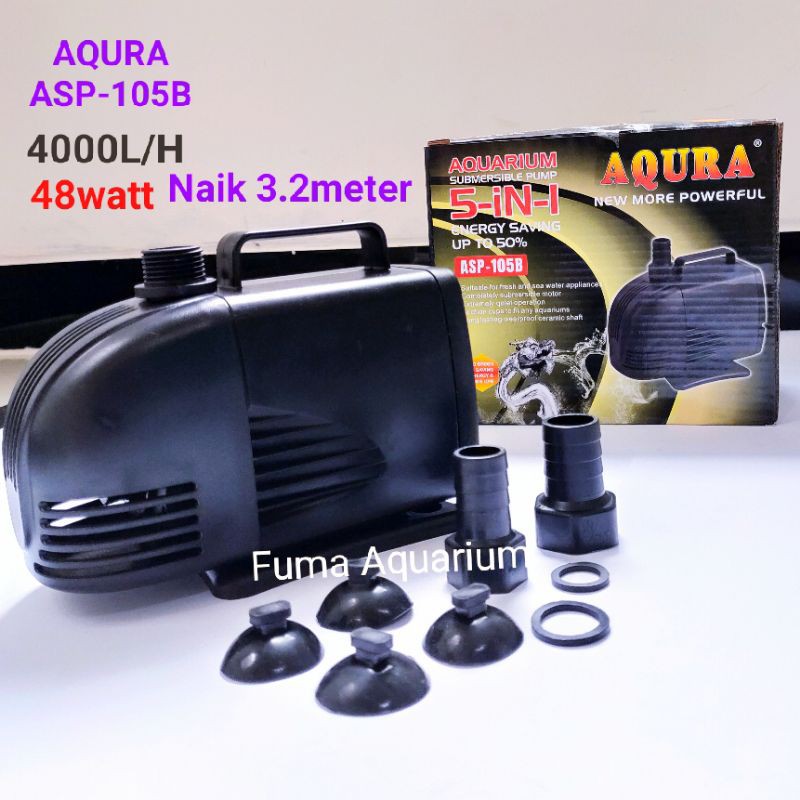 AQURA ASP-105B Pompa Air Aquarium Kolam Hidroponik power Head Submersible Pump Water Pump