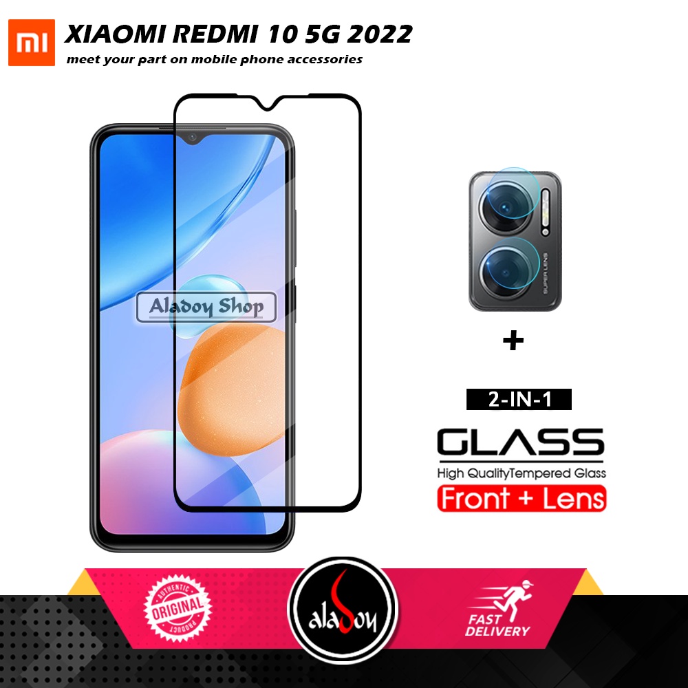 PAKET Tempered Glass Layar Xiaomi Redmi 10 5G 2022 Free Tempered Glass Camera