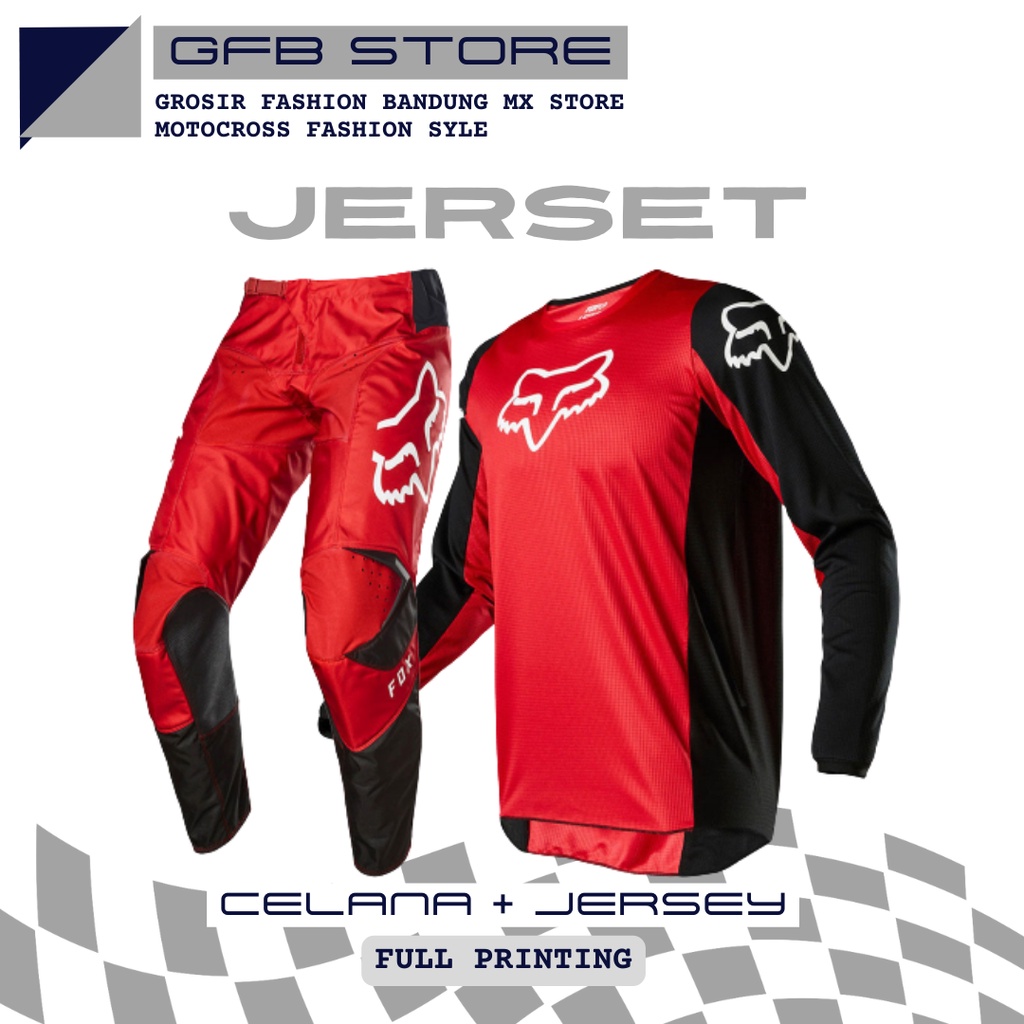 jersey set motocross RedBlack | Celana cross | Jersey trail