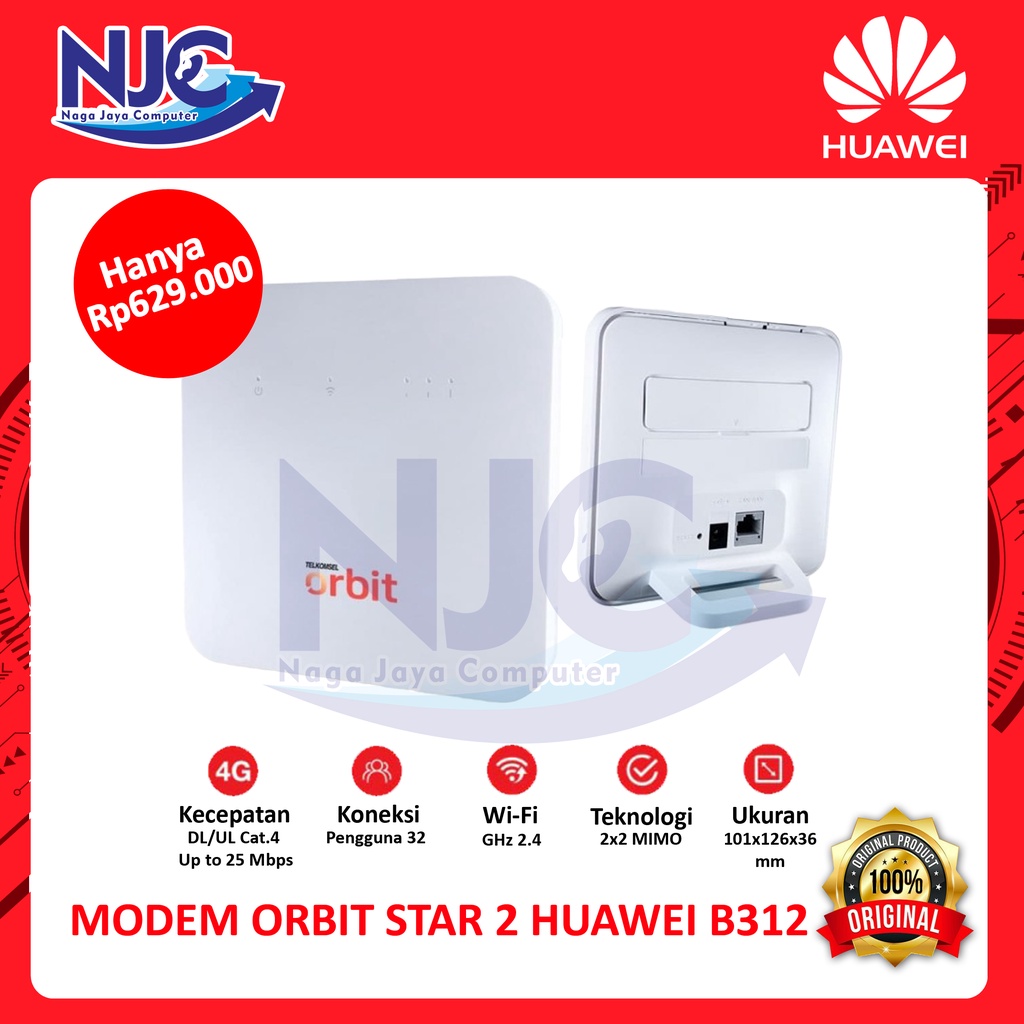 Jual MODEM WIFI HOME ROUTER 4G TELKOMSEL ORBIT STAR 2 HUAWEI B312 ...