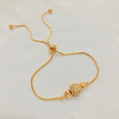 Gelang Wanita Serut Anti Karat Vintage Perhiasan Titanium Asli Berlapis Emas KTA02-MA-47