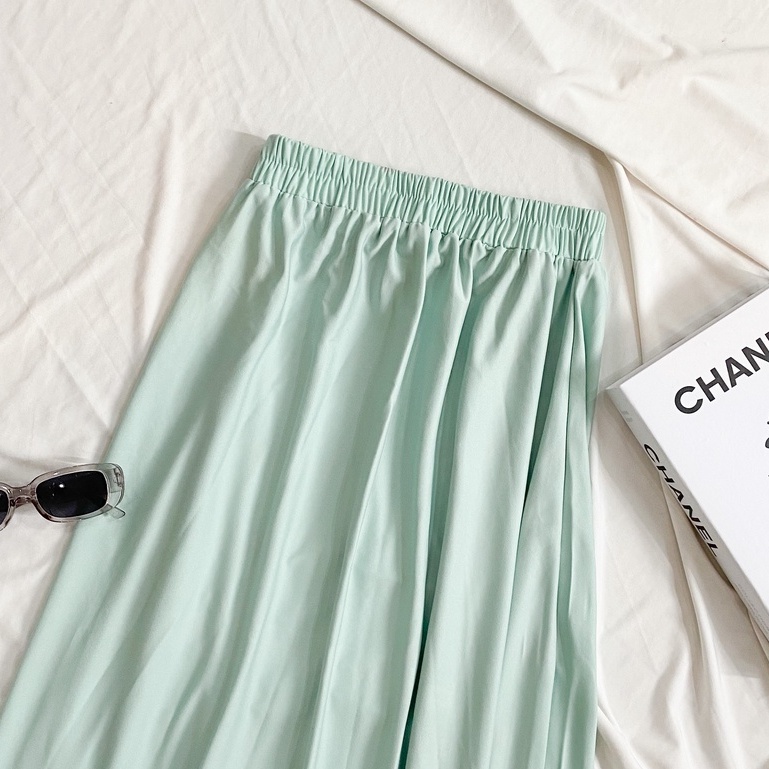 ROK POLOS MAYUNG PREMIUM / BASIC SKIRT / ROK PERREMPUAN / SKIRT / M FIT TO XLL-Soft Mint
